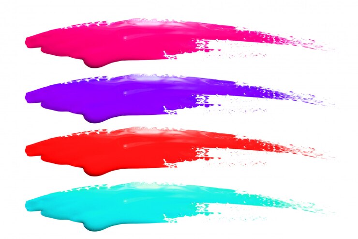 Foto set de muestra de color de pintura de colección de lápiz labial cosmético