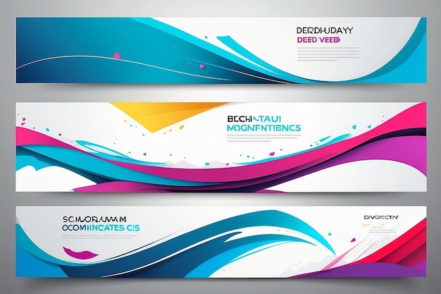 Foto set of modern banners background creative header templates vector