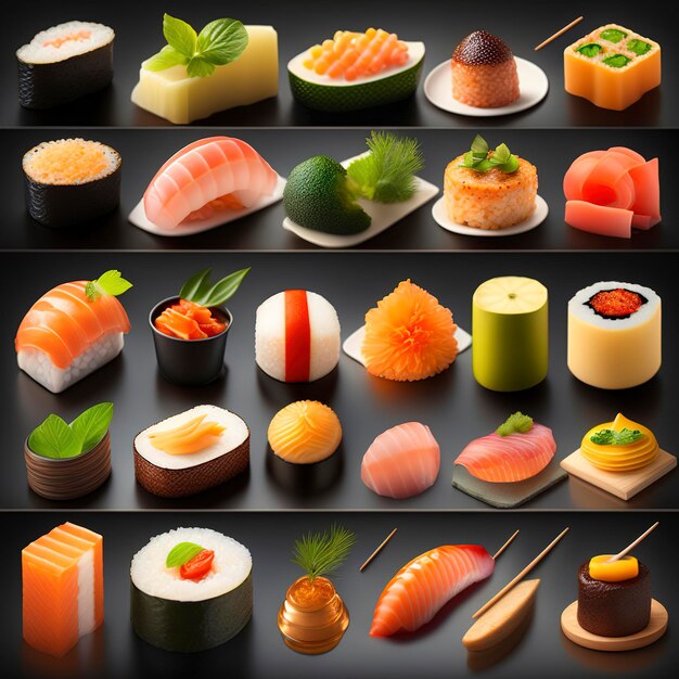 Set verschiedene Sushi