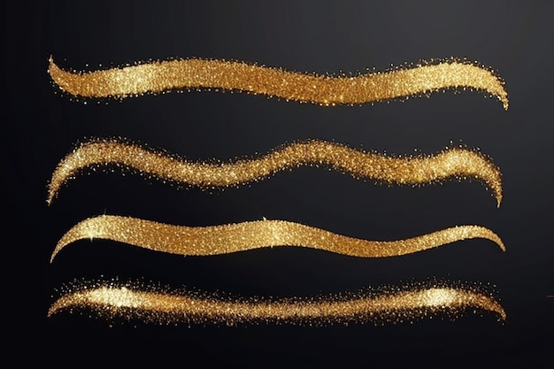 Set von abstrakten glänzenden goldenen Glitter-Designelementen für Neujahrs-Weihnachtsgrüße