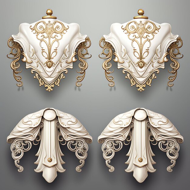 Set von Cape Mythic Item Victorian Design Cope Divine Protection Ite 2D Asset Design Clipart Flat