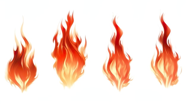 Set von Feuerflammen elemen