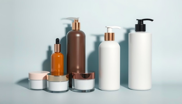 Set von kosmetischen Produkten Kosmetikverpackungssammlung für Sahnesuppen Schaumstoffe Blank White Shampoo C