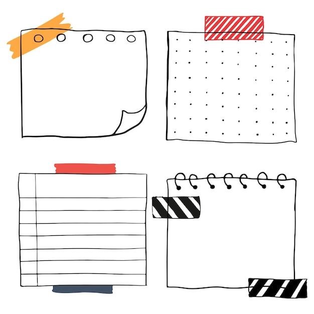 Set von leeren, durchsichtigen PNG-Papiernotizen