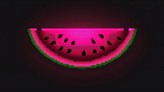 Set von Simple Watermelon 8 Bit Pixel mit Rinde und Samen und Checke Game Asset Tshirt Konzeptkunst