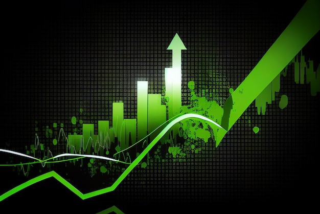 Seta verde apontando para o gráfico generativo ai