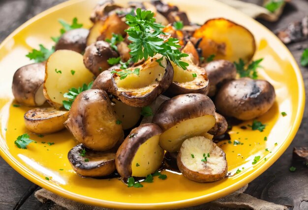 setas de porcini fritas con patatas