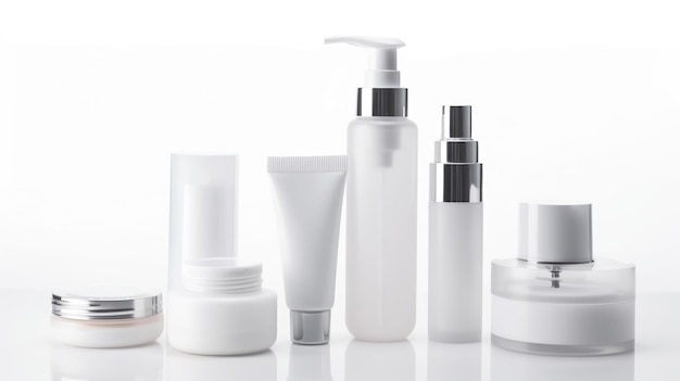 Sets von Kosmetikflaschen Generative KI