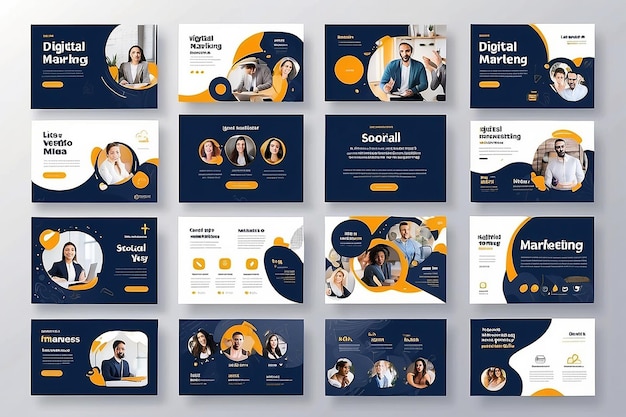 Setzen Sie eine Vorlage für digitale Marketing-Live-Webinar- und Business-Social-Media-Posts für Miniaturposts und Stories ein