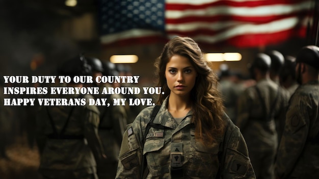Seu dever para com nosso país inspira todos ao seu redor Feliz Dia dos Veteranos, meu amor