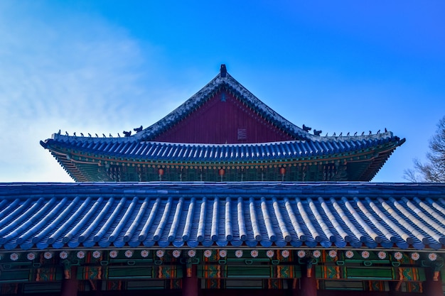 SeúlCorea del Sur 1122020 Arquitectura hermosa y antigua en el Palacio Changdeokgung en la ciudad de Seúl en Corea