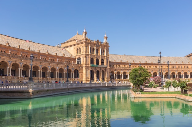 Sevilha Espanha e plaza de espana no verão