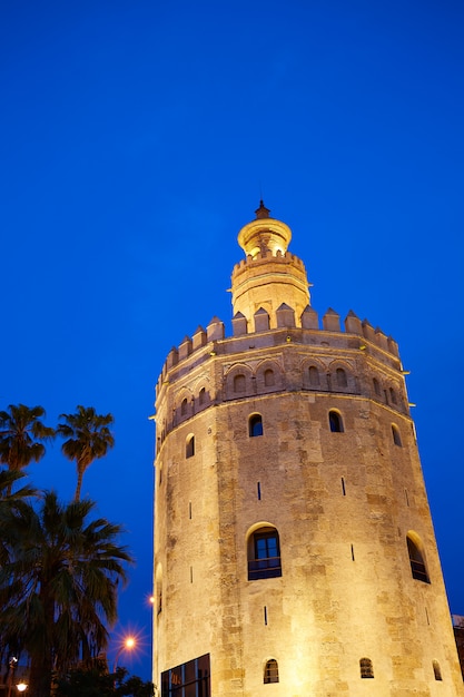 Sevilha torre del Oro pôr do sol Sevilla Andaluzia