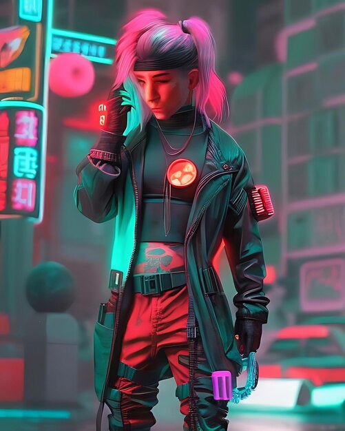 Sexy e Cyberpunk garota