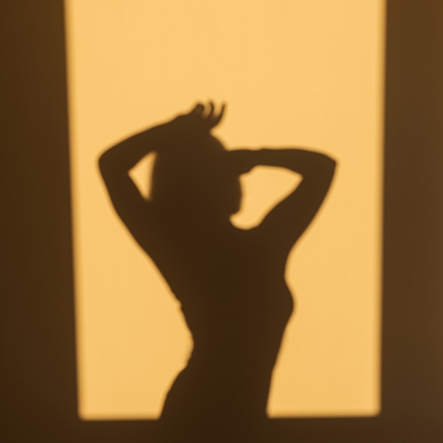 Sexy hübsche Frau Schatten an der Wand