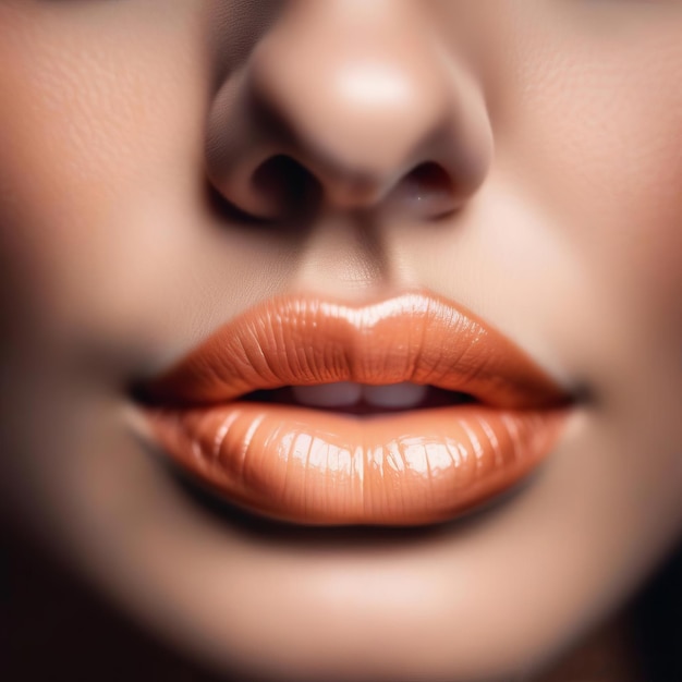 Sexy labios de color melocotón El color del año 2024