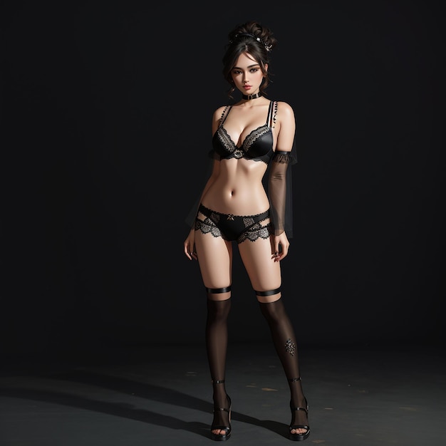 Una sexy modelo de moda en bikini mujer Foto generada por Ai