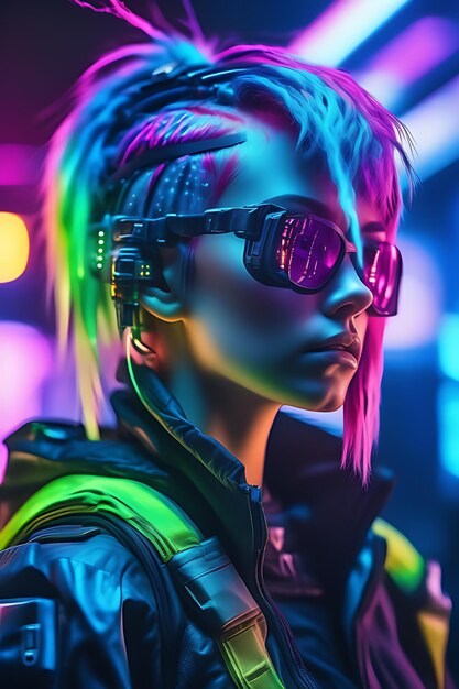 Foto sexy und cyberpunk-mädchen