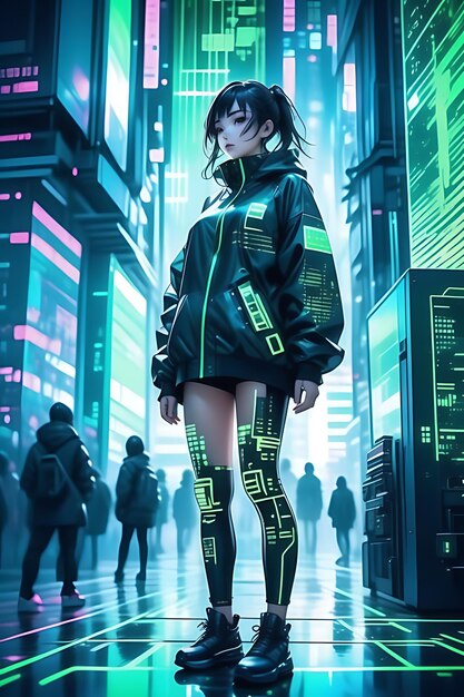Sexy und Cyberpunk-Mädchen