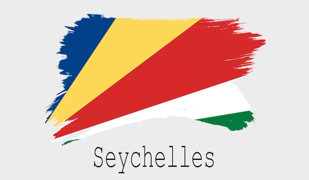 Seychellen-Flagge auf weißem Hintergrund