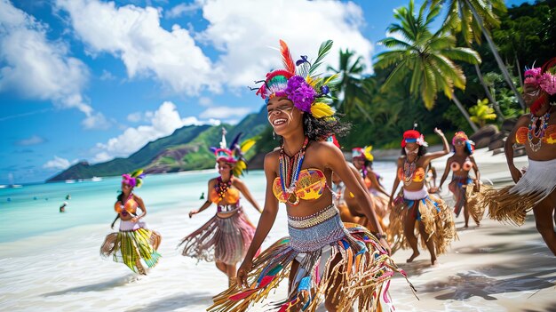 Foto seychelles carnivals festival global de dança e música folclórica