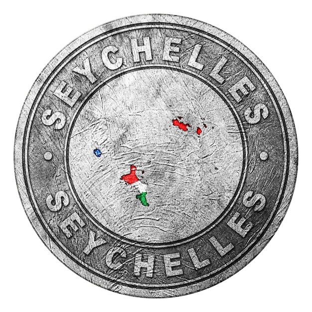 Seychelles Flag Button with Map