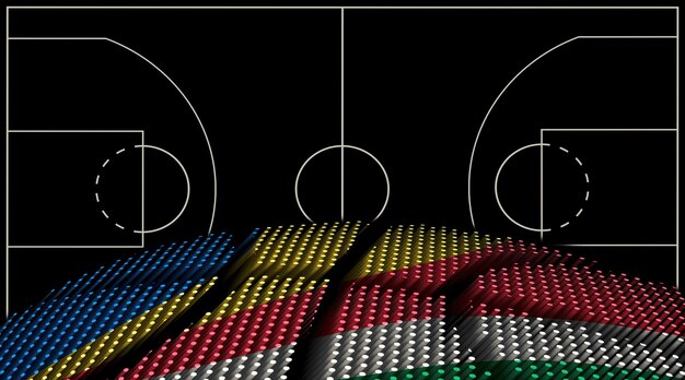 Seychelles Fundo da quadra de basquete Bola de basquete