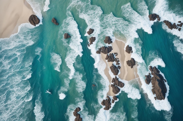 Foto seychelles grand anse beach vista aérea drone vista do mar visto