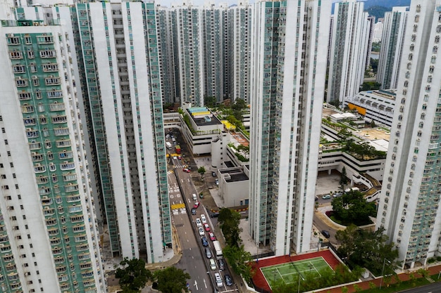 Sha Tin, Hong Kong 04 de maio de 2019: Vista superior da cidade de Hong Kong