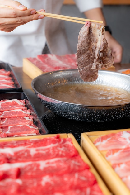 Shabu Shabu cocinando