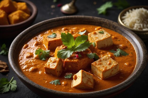 Shahi Paneer con una rica salsa