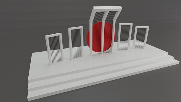 Shahid Minar 3D Design 21 de febrero, Día Internacional de la Lengua Materna. Monumento Nacional a los Mártires.