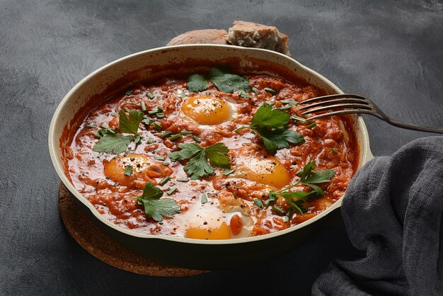 Shakshuka, desayuno casero tradicional de oriente medio