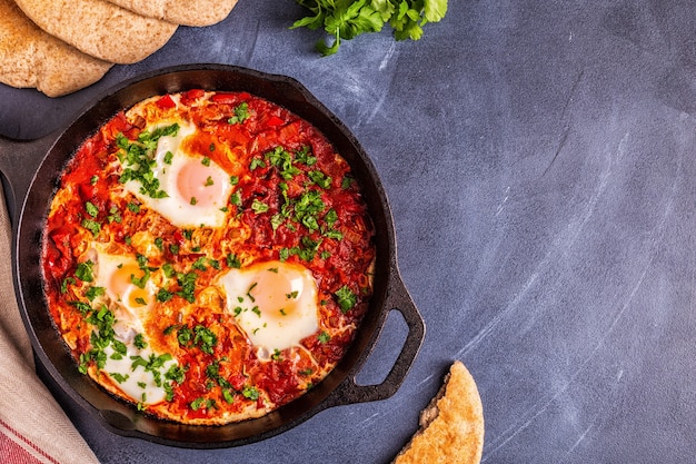 Shakshuka in einer Pfanne