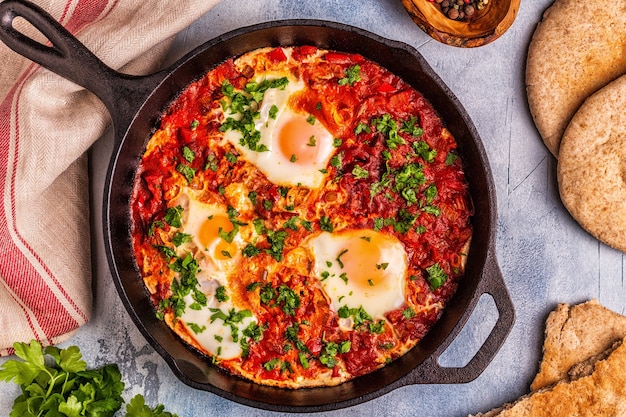 Shakshuka en una sartén