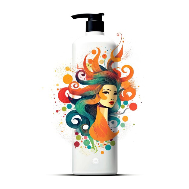 Shampoo Minimalismo estilo de arte fondo blanco alto