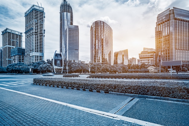 Shanghai Stadt Gebäude und Straße, blauen Sinn für Technologie