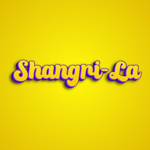 ShangriLa tipografía diseño 3d amarillo rosa blanco fondo foto jpg.