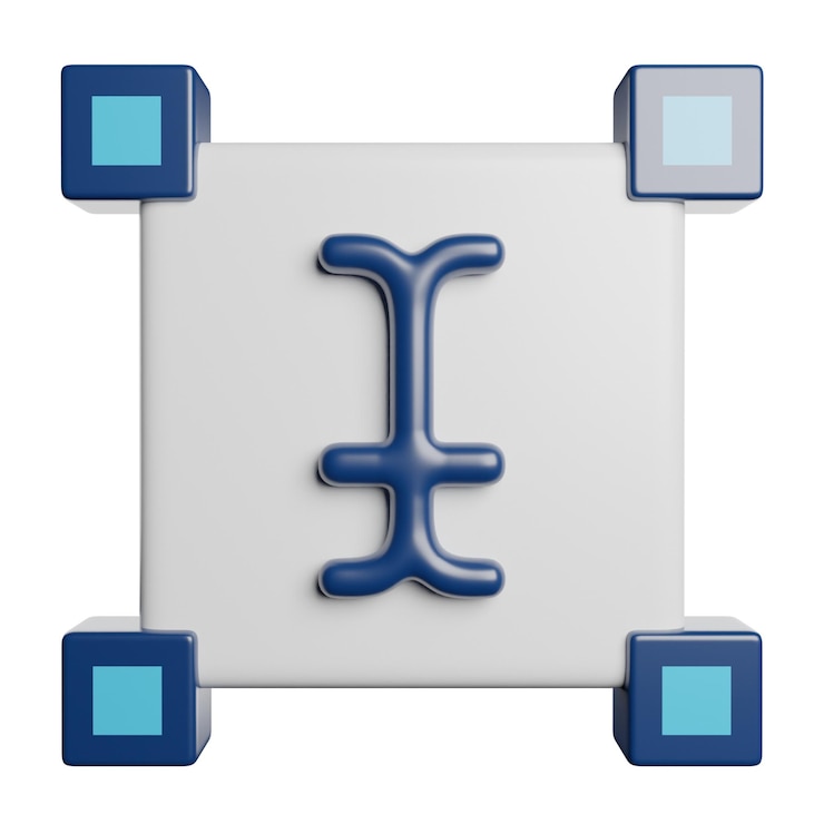 Foto shape editing tool with selection boxes 3d style icon
