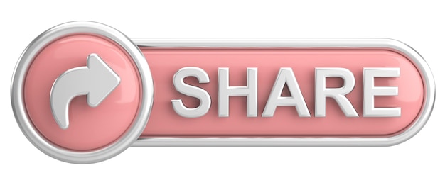 Share-Schaltfläche Share-Symbol 3D-Darstellung