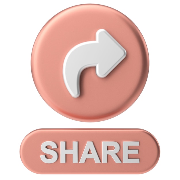 Share-Schaltfläche Share-Symbol 3D-Darstellung