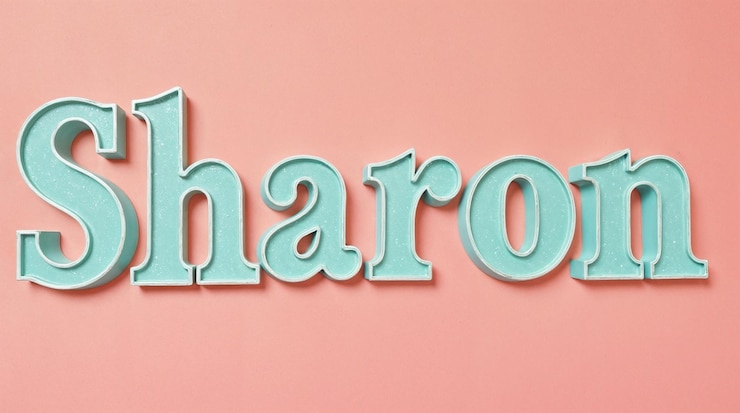 Foto sharon: texto retro en 3d en rosa