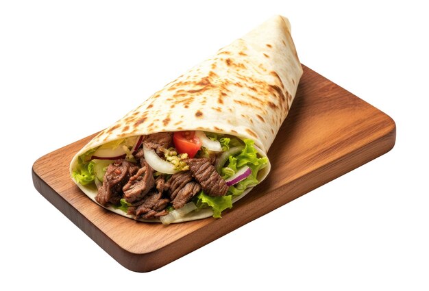 Shawarma en la tabla de cortar