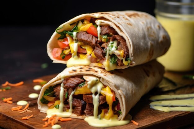 Shawarma-Wrap mit tropfender Soße