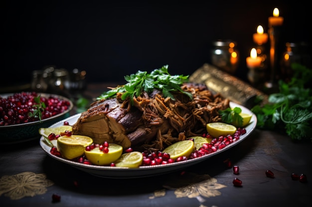 ShawarmaPerna de Cordeiro Assada Temperada Natal