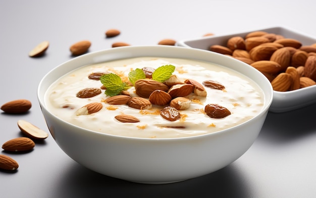 "Sheer Khurma en un fondo blanco"