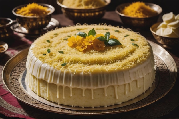 Foto sheer payra un postre tradicional afgano hecho con leche de fideos vermicelli