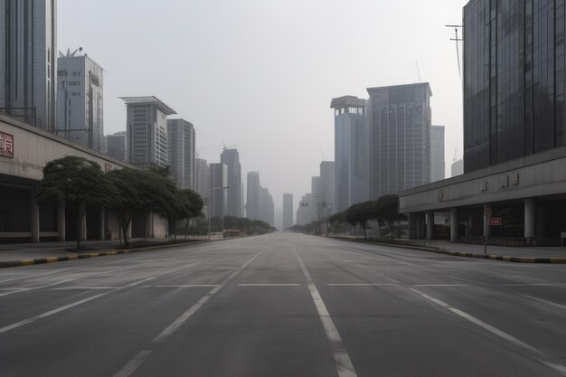 Foto shenzhen china com seus arranha-céus e ruas desoladas