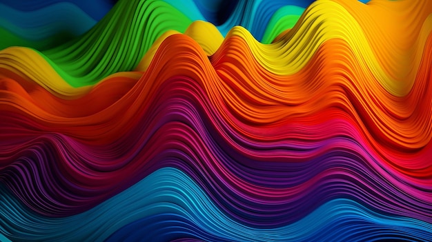 Shinning Multicolored Wave Foundation Recurso creativo Generado por IA