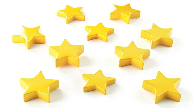 Shiny Gold Stars Uma coleção de estrelas amarelas brilhantes perfeitas para avaliações, avaliações e conquistas